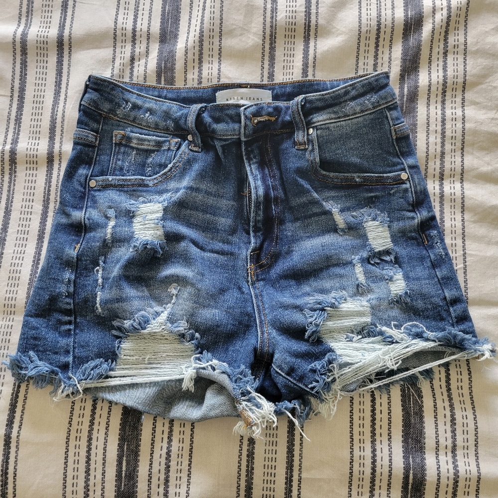 Distressed Denim Shorts